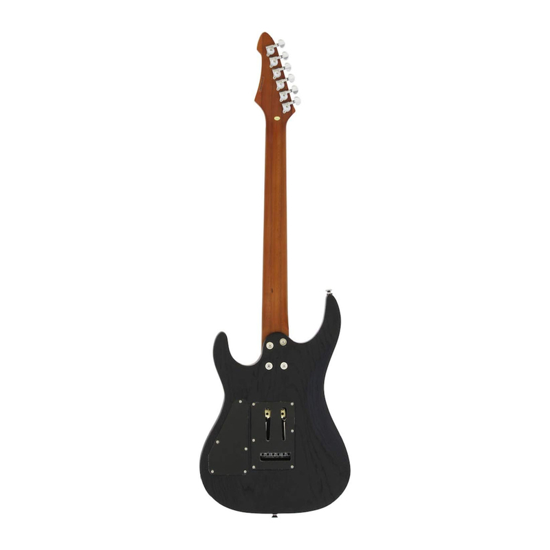 Guitarra Eléctrica ARIA PRO II MAC-DLX STBK Stained Black - Calidad y garantía en Yaparu