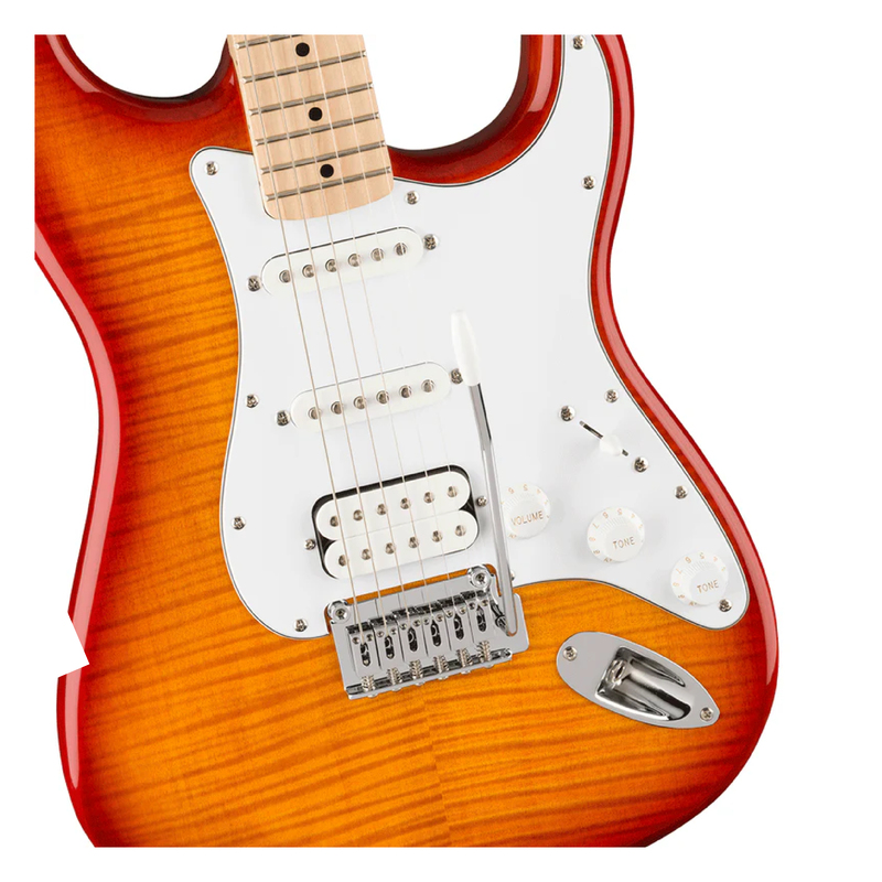 Guitarra Eléctrica SQUIER Affinity Stratocaster FMT HSS MN WPG SSB Sienna Sunburst - Calidad y garantía en Yaparu