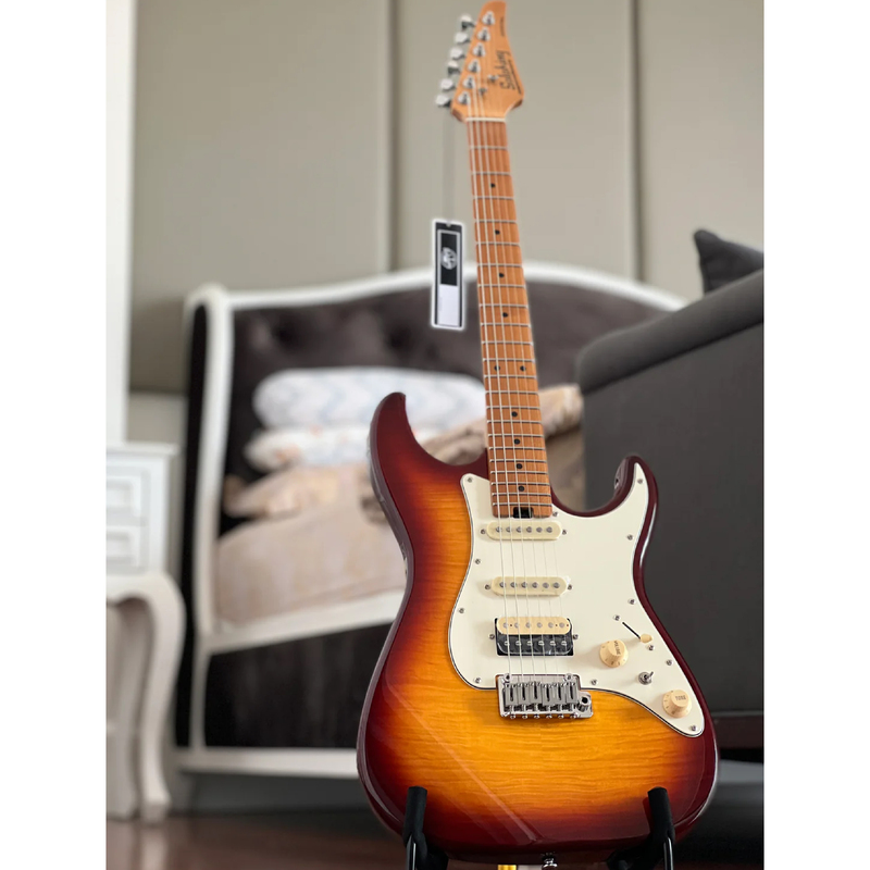 Guitarra Eléctrica SOLOKING MS-1 Classic MKII in Sienna Sunburst with 5A Flame Top Nafiri Special Run - Calidad y garantía en Yaparu