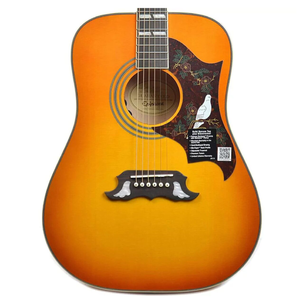 Guitarra Electroacústica EPIPHONE EEDVVBNH1 Dove Studio Violinburst - Calidad y garantía en Yaparu