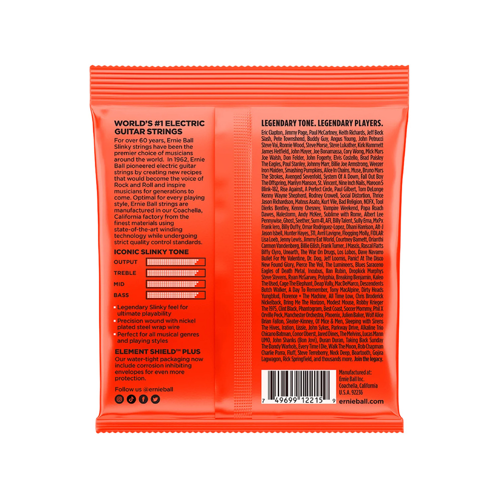 Juego de Cuerdas ERNIE BALL 2215 Skinny Top Heavy Bottom 10|52 - Calidad y garantía en Yaparu