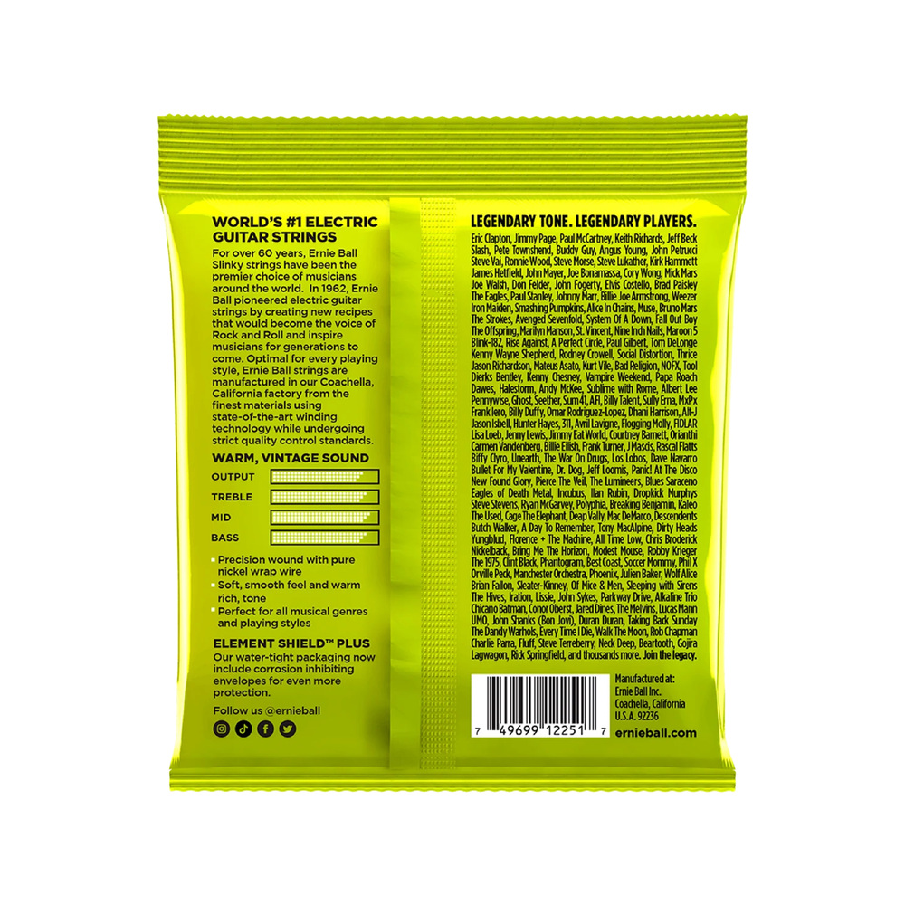 Juego de Cuerdas ERNIE BALL 2251 Classic Regular Slinky 10|46 - Calidad y garantía en Yaparu