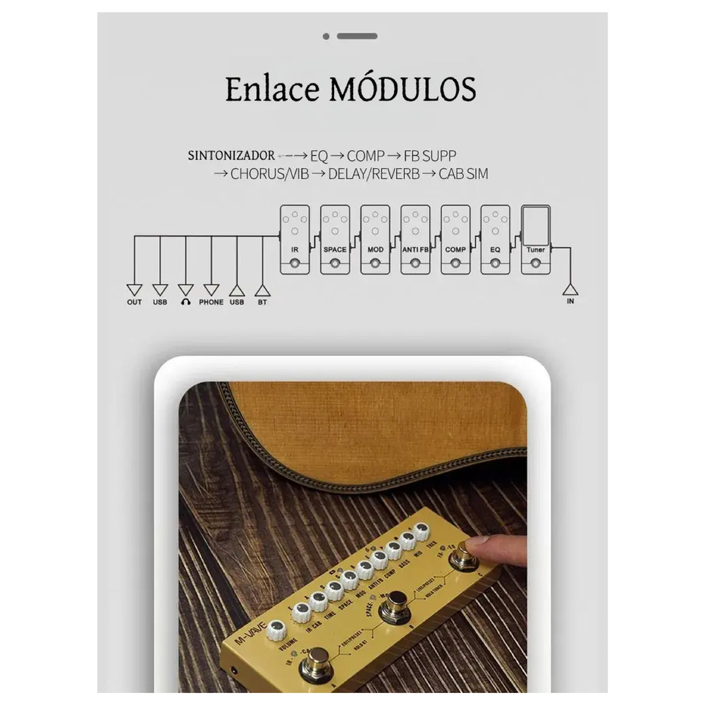 Pedalera Multiefecto M VAVE CUVAVE Cube Baby AC Acoustic Guitar Recargable BT - Calidad y garantía en Yaparu