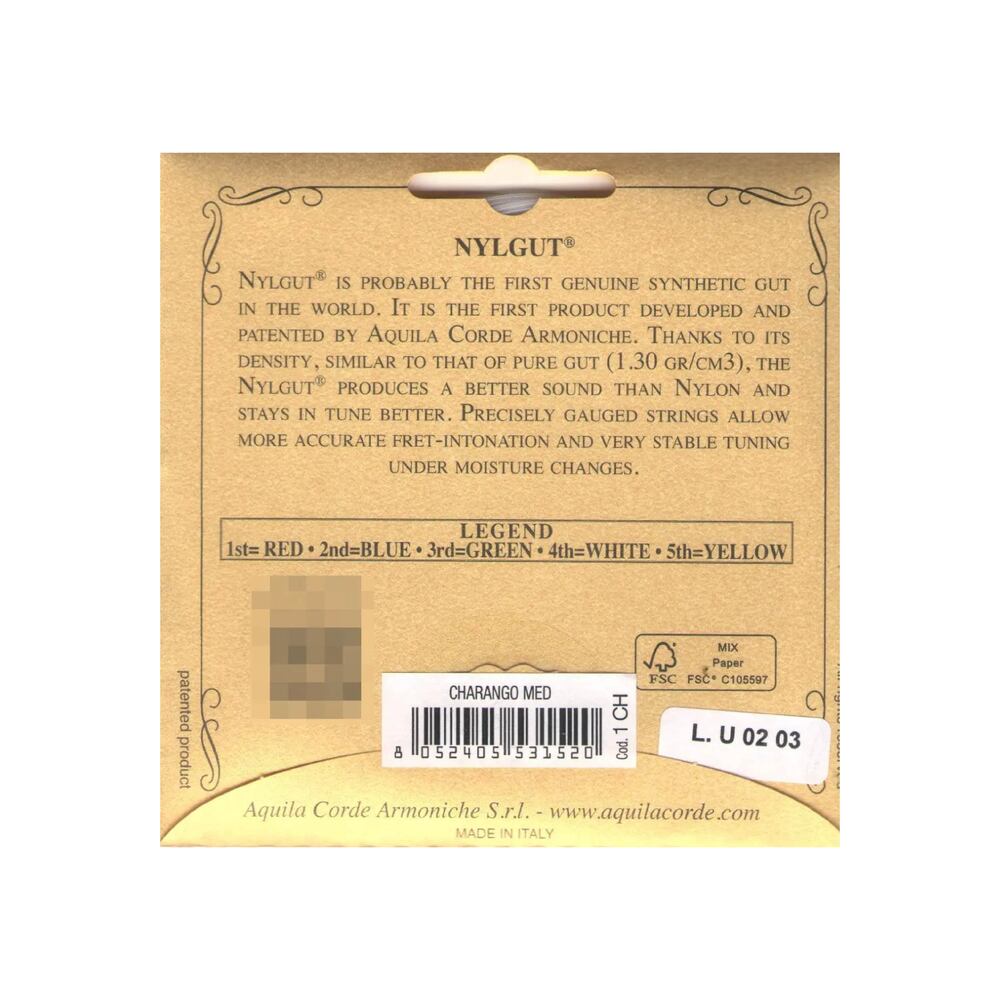 JUEGO DE CUERDAS PARA CHARANGO NYLGUT AQUILA TENSION MEDIA - Calidad y garantía en Yaparu