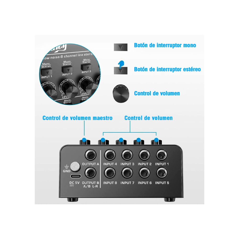 Mezcladora MOUKEY MK0150 MAMX3 8 Canales - Calidad y garantía en Yaparu