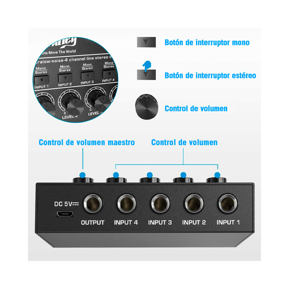 Mezcladora MOUKEY MK0105 MAMX1 4 Canales - Calidad y garantía en Yaparu
