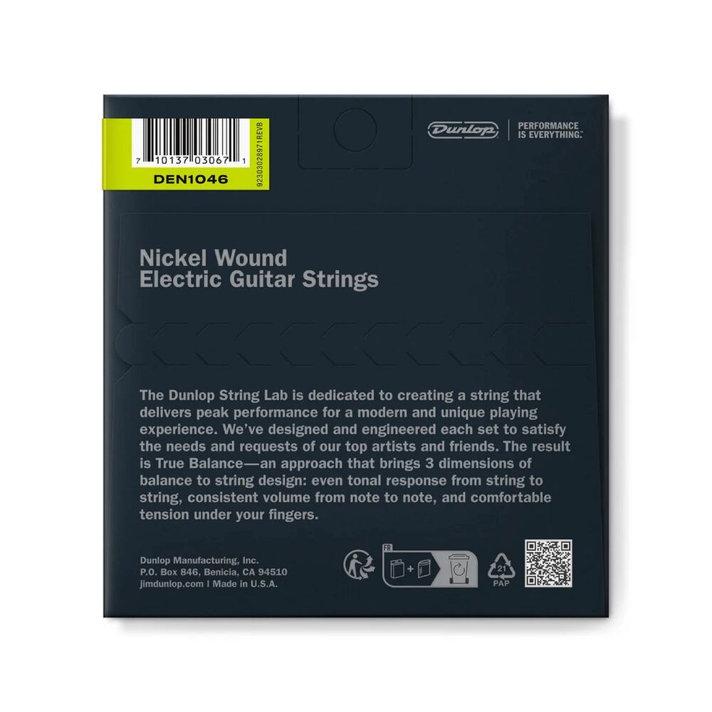 Juego de Cuerdas DUNLOP DEN1046 Nickel Wound 10|46 - Calidad y garantía en Yaparu